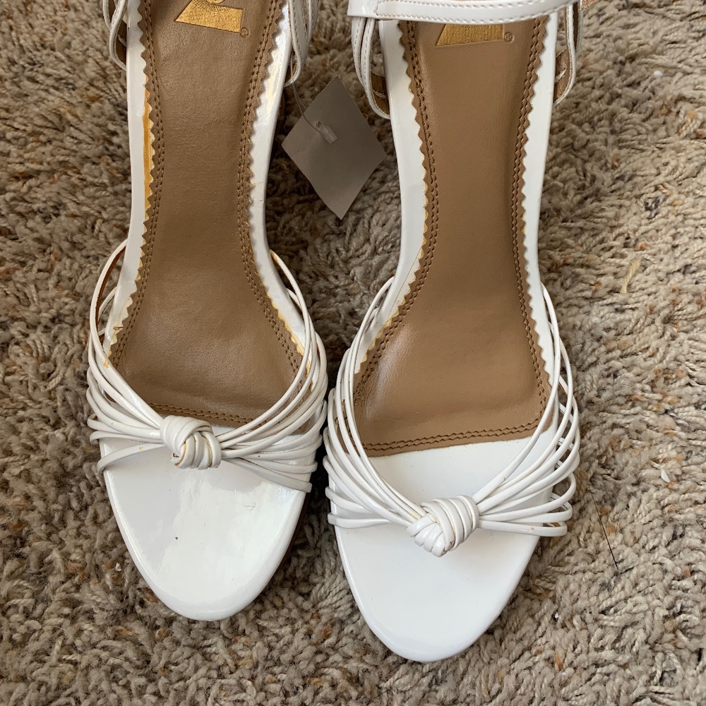 White Strappy Platform Wedges